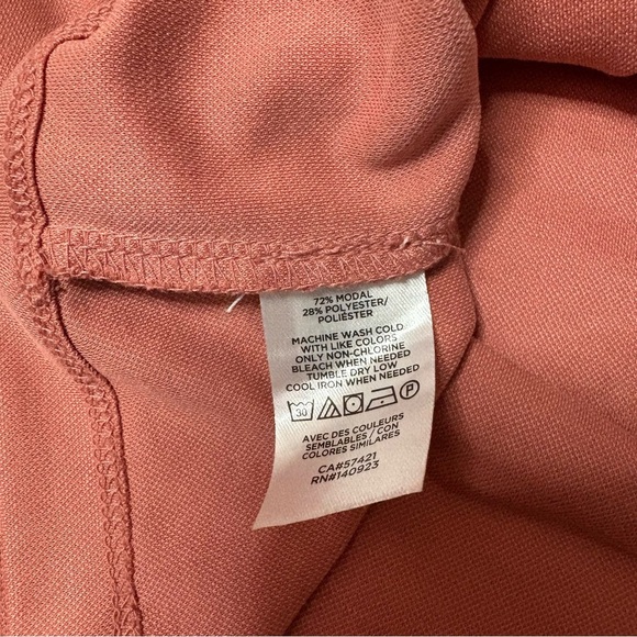 LOFT Dress Womens Size Small Cinch Waist Sleeveless Coral Modal Mini Pockets - Picture 5 of 5